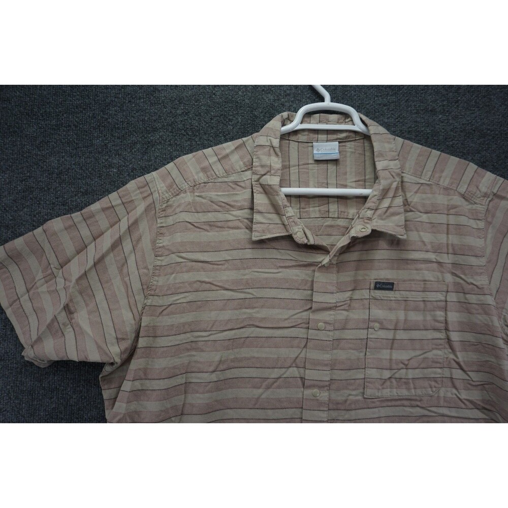 Columbia Shirt Mens 3XT Short Sleeve Snap Striped